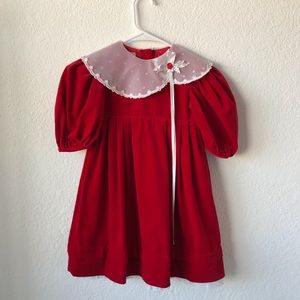 Red Dress Velvet Vintage 4T